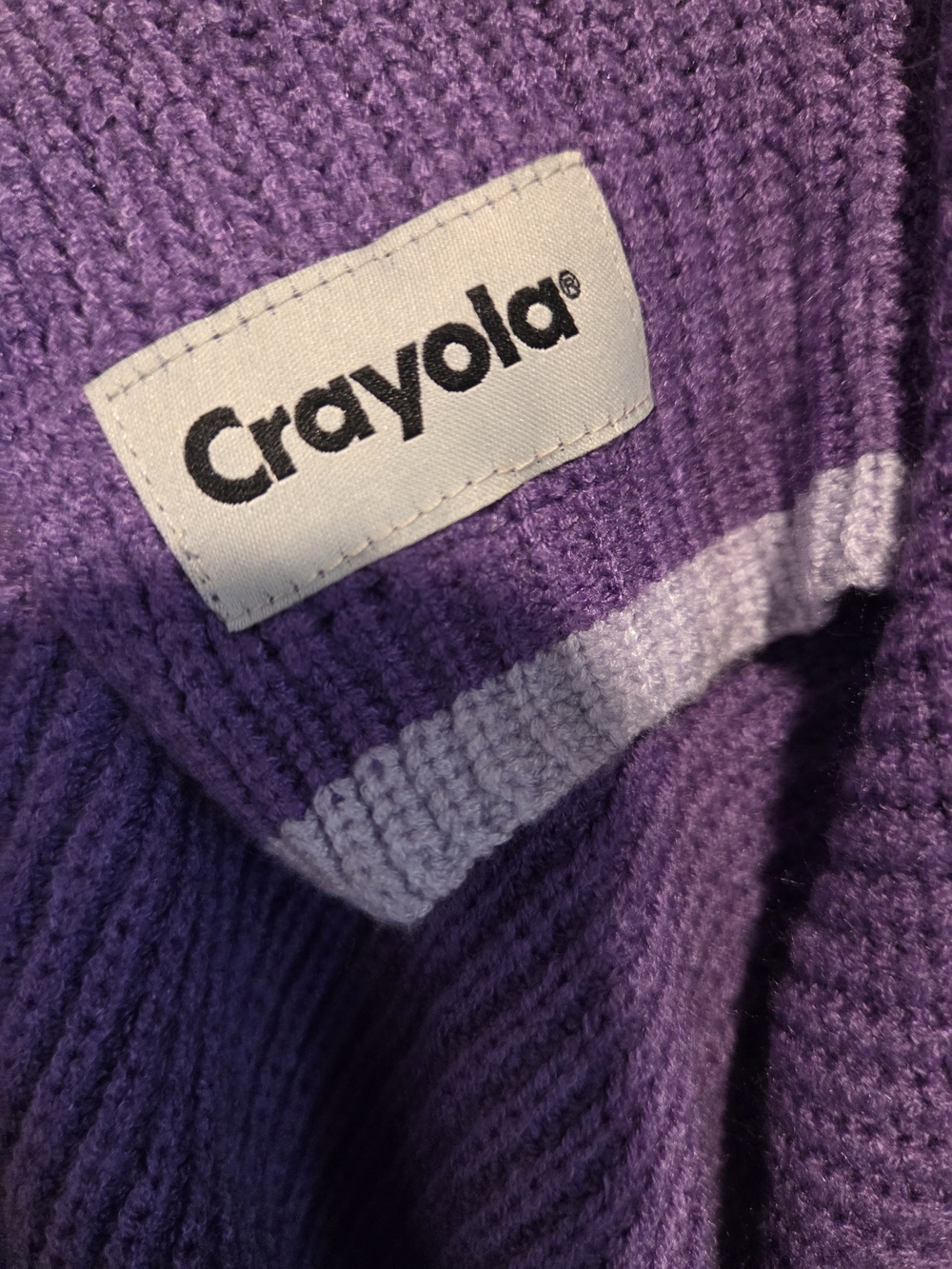 Crayola Purple Knit Scarf with Light Purple Stripe - Picture 2 of 2